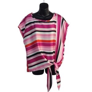 DKNY Women's Multi Colors Sleeveless Top Blouse Size L